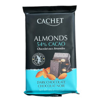 Купити Шоколад Cachet Almonds Чорний 54% з мигдалем 300 г Магазин YATNA Київ Україна. Натуральні еко продукти для здоров'я від фермера