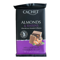 Купить Шоколад молочный с изюмом и миндалем Cachet Milk Chocolate 300 г Магазин YATNA Киев Украина. Натуральные эко продукты для здоровья от фермера